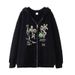 Men's Clothing Trendy Simple Design Watercolor Style Letter Print Zipper Sweater Casual Loose Sweater Cardigan Jacket_viptrois.com