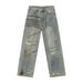 Men's Clothing New Products Niche Trend Old Wasteland Style Heavy Industry Denim Suit Trend_viptrois.com
