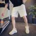 Summer Men's Ice Silk Sports Shorts Thin Five Point Loose Fit Versatile White Four Point Beach Pants_viptrois.com