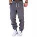 Men’s Casual Sweatpants – Solid Color Drawstring Joggers With Leather Label (Black, Blue, S-XXXL)_viptrois.com