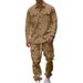 Men's Clothing Men's Fleece Tactical Hunting Jacket Set With Stand Collar - Outdoor Workwear Two-Piece Suit, Loose Fit, Warm & Comfortable_viptrois.com