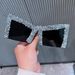 New Half Frame Cat Eye Diamond Sunglasses For Women Exaggerated Personality Trend Large Frame Fashion Ins Sunglasses For Men_viptrois.com