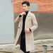Men's Double-Faced Wool Overcoat – Mid-Length Cashmere Blend Trench Coat, Suit Collar Design (Stormy Blue/Oat/Lost Green/Black_viptrois.com