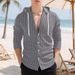 Men's Striped Hooded Cardigan – Long Sleeve Loose Fit Casual Shirt For Sports & Streetwear_viptrois.com