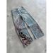 Popular Men's And Women's Faux Leather Jeans Wide Letter 3D Print Retro Hip Hop Style Trending_viptrois.com
