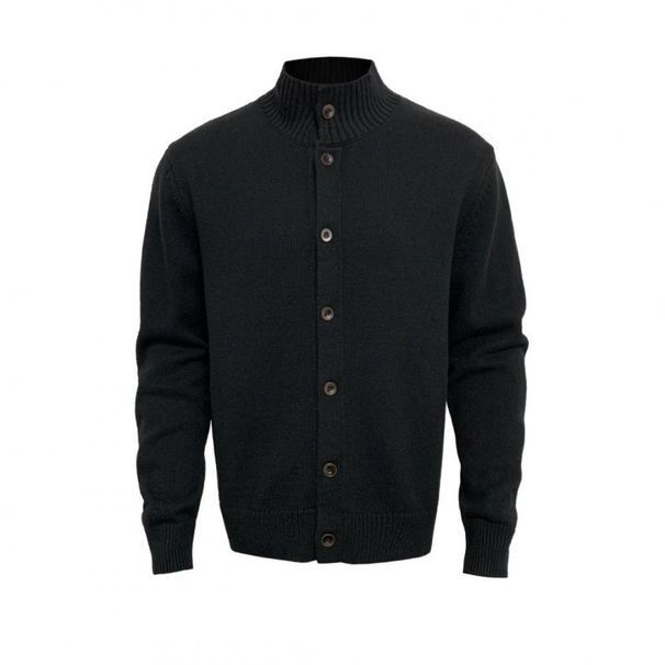 American Style Tough Guy Cardigan Thick Knit High Weight Heavyweight Solid Color German Button Knitwear High-end Long_viptrois.com
