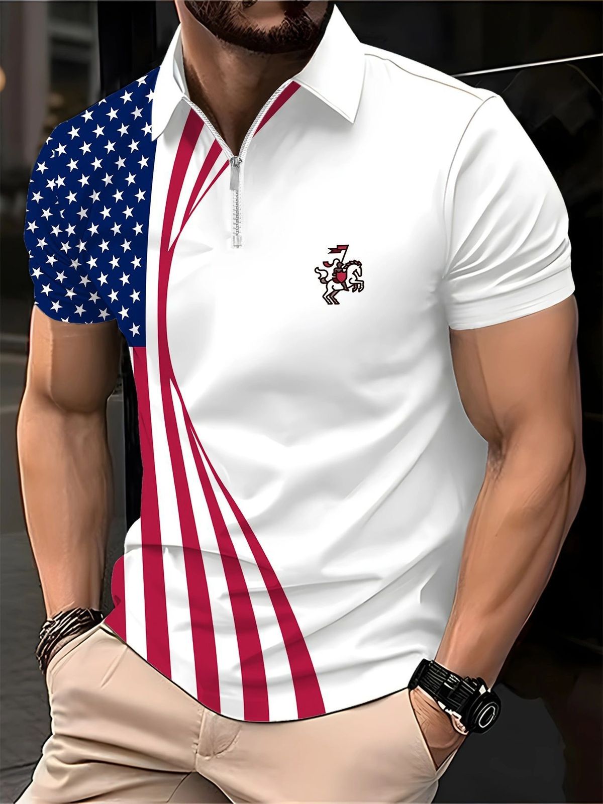 J collar, short sleeved polo embroidered cultural advertising shirt, summer workwear_viptrois.com
