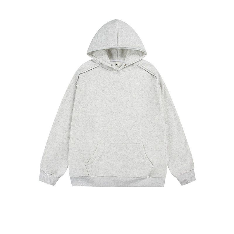 Men's Fleece-Lined Hooded Sweatshirt – American High Street Style Oversized Pullover (Light Gray/Dark Gray/Black, Sizes M-3XL)_viptrois.com