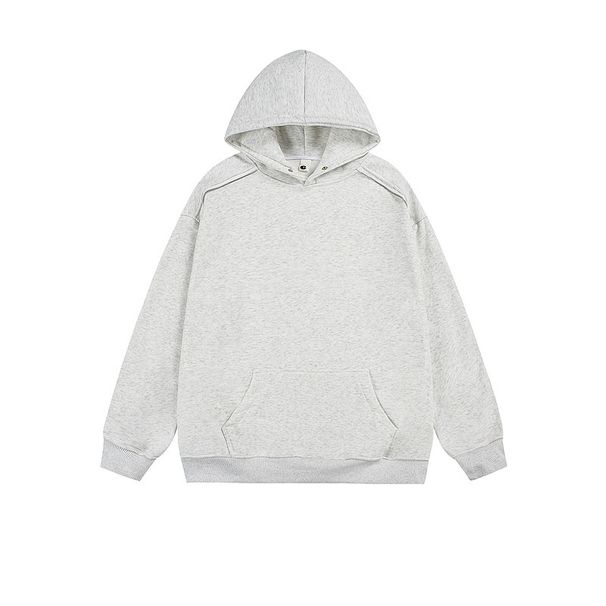 Men's Fleece-Lined Hooded Sweatshirt – American High Street Style Oversized Pullover (Light Gray/Dark Gray/Black, Sizes M-3XL)_viptrois.com