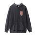 Street Style Hip-Hop Flame Dice Print Hooded Sweatshirt Men's Loose Washed Vintage Distressed Hoodie_viptrois.com