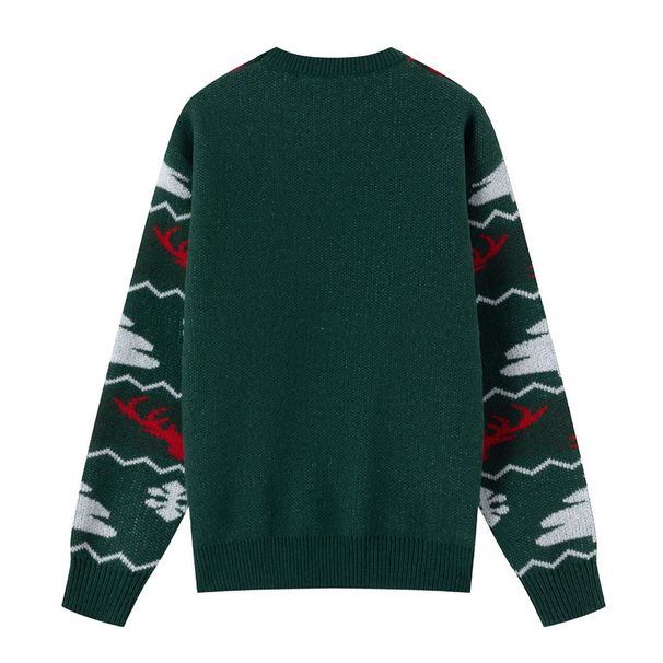 Loom Loom Cross-Border New Winter Clothing European And American Long Sleeve Jacquard Men's Christmas Round Neck Pullover Sweater_viptrois.com