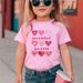Kids’ Clothing INS Girls Love Pattern Printed Round Neck Short Sleeved T Shirt Casual Fashion Summer Wear Suitable For 1 8 Years Old_viptrois.com