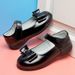 Girls Black Leather Shoes Performance Shoes Princess Shoes Small Leather Shoes Children's Primary School Students Soft Sole Single Shoes School Shoes_viptrois.com