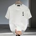 Pure Cotton Men's Short-Sleeved T-Shirt Heavyweight Trendy Print Casual Round Neck Summer Top_viptrois.com