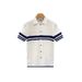 Men's Stripe Knit Polo Shirt Breathable Mesh Short Sleeve Casual Loose Fit Summer Top Comfort-Optimized Loose Fit_viptrois.com