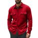 Men's Clothing Fleece Lined Turn-Down Collar Multi-Pocket Single-Breasted Casual Jacket - Slim Fit Lightweight Warm Stylish Outerwear Urban Commute_viptrois.com