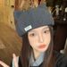 Cute Playful Ear Cat Personality Trend Beret Korean Version Casual Versatile Round Top Large Head Circumference Slimming_viptrois.com