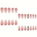 Flashing Diamond Bow Almond Shaped Short False Nails - Sweet & Cool Wearable Nails With New Technology (European & American Style)_viptrois.com