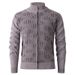 Men's Clothing Cardigan Sweater Stand Collar Plus Velvet Fleece-Lined Sherpa Knit Cardigan Sweater Winter Warm Stand Collar Pullover Casual Outdoor_viptrois.com