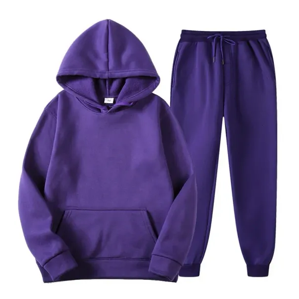 Plain Fleece Hoodie And Jogger Set Men Jogging Suits Tracksuit Set Unisex Sweatsuit Track Suits For Men Chandal Hombre_viptrois.com