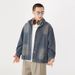 Men's Vintage Washed Denim Jacket - American Classic Relaxed Fit Workwear Coat With Distressed Finish_viptrois.com