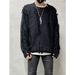 Men’s Slim-Fit Knit Sweater – Trendy Crewneck Pullover For Autumn/Winter ( Casual & Stylish Top, Acrylic Blend, Wavy Texture)_viptrois.com