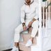Men's Casual Suit Solid Color Waffle Knit Hooded Long Sleeved Top With Pants Two Piece Set_viptrois.com