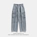 Men's Clothing Korean And Japanese Men's Clothing Double Three Dimensional Pocket Jeans Spring New Retro Old Washing Workwear Trousers Men_viptrois.com