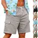 Men's Clothing Men's Summer Casual Workwear Shorts Loose Fit Skin Friendly Outdoor Sports Beach Multi Pocket Style Cotton Linen_viptrois.com