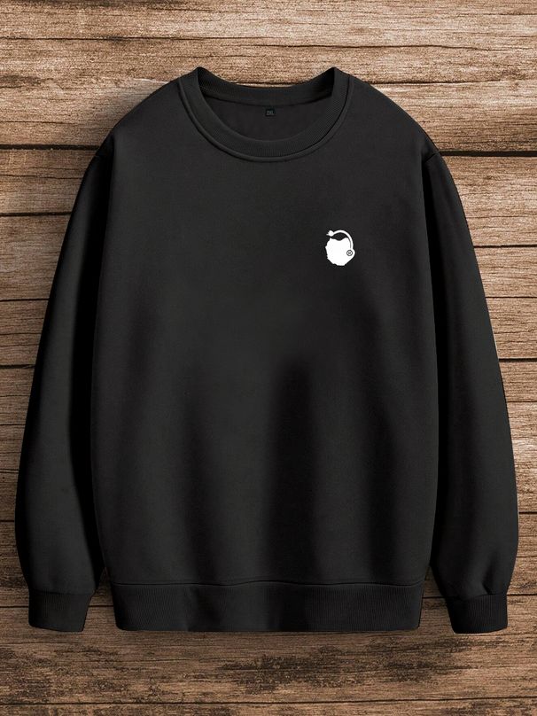 Polar Fleece Solid Color Round Neck Sweater Mens Candy Cotton Long Sleeve Working Clothes_viptrois.com