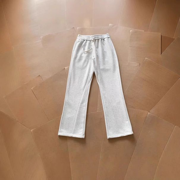 Men's Clothing American Simple Cleanfit Solid Color Micro Flared Splicing Scimitar Version Loose Sweatpants Drawstring Sweatpants_viptrois.com