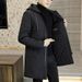 Solid Color Mid-Length Thickened Jacket For Men Winter New Youth Warm Hooded Cotton Coat_viptrois.com