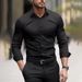 Men's Stretch Semi-Sheer Dress Shirt – 4-Way Elastic Polyester Business Casual Shirt With Breathable Comfort For Office & Evening Wear_viptrois.com