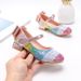 2023 new girls rainbow sequins princess shoes children crystal high heels little girls shoes girlsshoes_viptrois.com