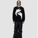 "Oversized Abstract Print Crewneck Sweater – Unisex Loose Knit Pullover For Couples (Autumn/Winter)"_viptrois.com