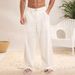 Men's Clothing Solid Color Men's Loose Cotton And Linen New Chinese Style Casual Trousers Trousers_viptrois.com
