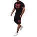 Men's Summer Trendy T-Shirt And Beach Shorts Set 3D Digital Printing Short Sleeved Casual Wear for Men_viptrois.com