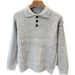 Men's Vintage Polo Knit Sweater – Classic Ribbed Collar Pullover (Old Money Aesthetic, Business Casual & Autumn Layering Essential)_viptrois.com