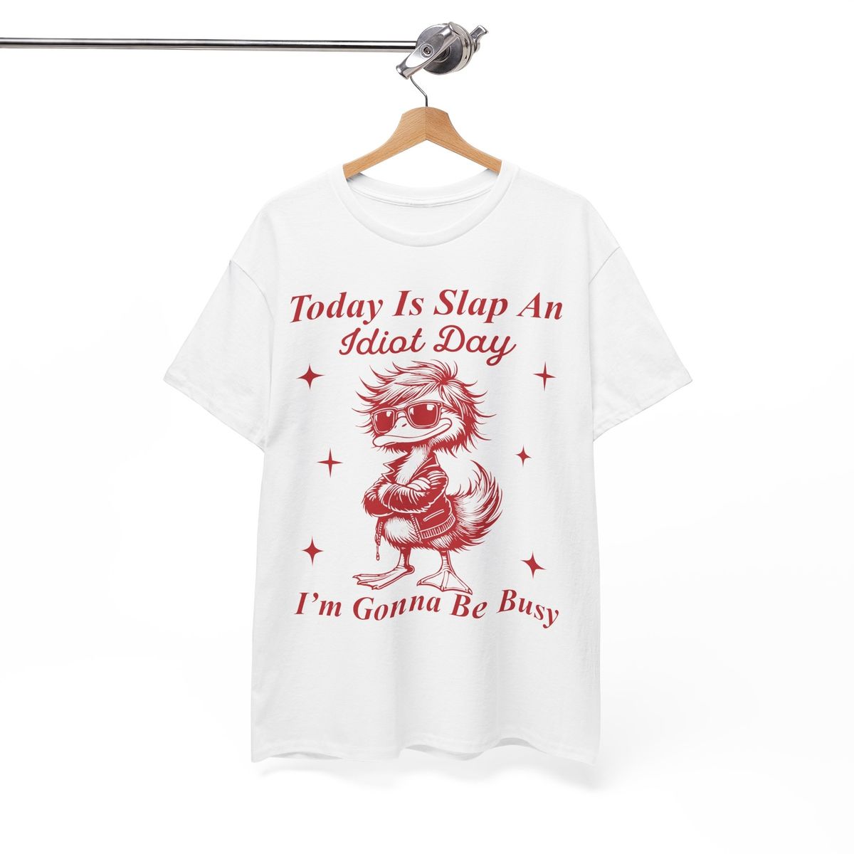 Duck T-Shirt Mens Womens Tees Top - Spooky Cute Ducky Tee For Fall Season Today Is Slap An Idiot Day_viptrois.com