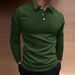Men's Slim-Fit Performance Polo Shirt Moisture-Wicking Polyester, Wrinkle-Resistant, Long Sleeve For Gym & Casual Wear_viptrois.com