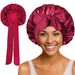 Elastic Ribbon Satin Round Hat, Cross Border Hot Sale Solid Color Silk Sleeping Hat, Wide Brim Turban Hat, One Piece Dropshipping_viptrois.com