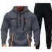 Men's Zip-Up Hoodie With Multi-Pocket Design - Streetwear Pullover Sweatshirt (Dark Gray, Black, Olive, Navy, Khaki) - Unisex Casual Set_viptrois.com