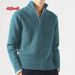 Cross-Border Woolen Warm Knitted Autumn Winter Men Thickened Top Zipper Collar British Style Foreign Trade Solid Color_viptrois.com