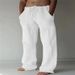 Men's Clothing Men's European And American Independent Station New Solid Color Cotton And Linen Loose Casual Drawstring Multi Pocket Trousers_viptrois.com
