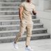 Summer New Men's Casual Sports Short Sleeve Long Pants Set_viptrois.com