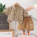 Children's Clothing Summer New Casual Men's And Women's Short Sleeved Leopard Print Shirt Shorts Two-piece Set Stylish_viptrois.com