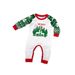Christmas deer letter stripes Christmas family dress printed home wear pajamas_viptrois.com