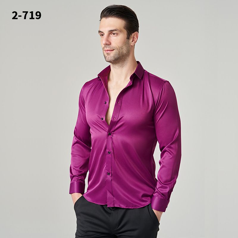 Men's Clothing Men's Wrinkle-Resistant Long Sleeve Shirt For Business & Casual Wear – Breathable, Lightweight & Comfortable Summer Office Shirt_viptrois.com