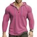 Men’s Performance Hooded Sweatshirt – Breathable Long-Sleeve Workout Top With Button Closure (Black/White/Khaki/Green/Rose) – Slim Fit S-XXXL_viptrois.com