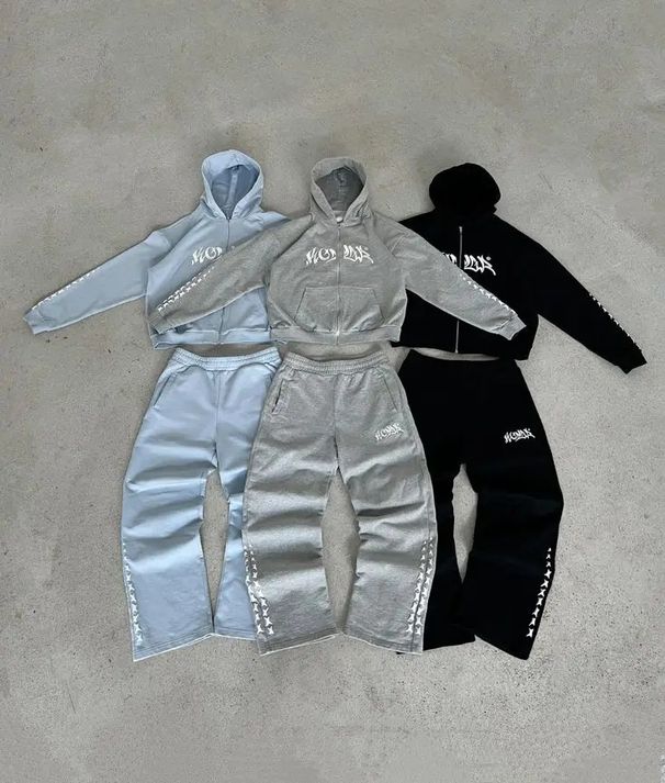 HEARTSTA Starry Sky Print Zipper And Sweatpants Set Legendary Hoodie Street Harajuku Jacket_viptrois.com